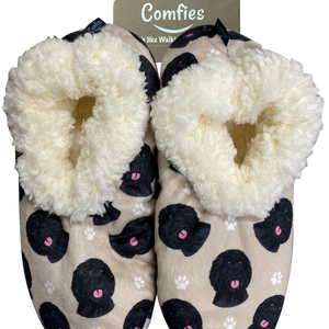 Black Labradoodle Slippers - Super Soft and Comfortable - One Size Fits Most - Cozy House Slippers - Non Skid Bottom - perfect for “Black Labradoodle gifts”