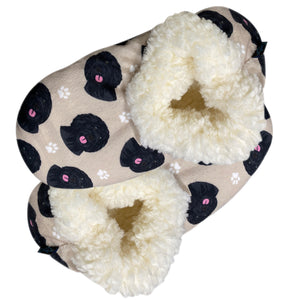 Black Labradoodle Slippers - Super Soft and Comfortable - One Size Fits Most - Cozy House Slippers - Non Skid Bottom - perfect for “Black Labradoodle gifts”