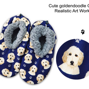 Goldendoodle Slippers - Super Soft and Comfortable - One Size Fits Most - Cozy House Slippers - Non Skid Bottom - perfect for “Goldendoodle gifts”