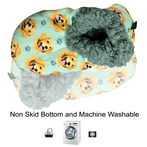 Golden Retriever Slippers - Super Soft and Comfortable - One Size Fits Most - Cozy House Slippers - Non Skid Bottom - perfect for “Golden Retriever gifts”