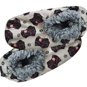 Black Lab Slippers - Super Soft and Comfortable - One Size Fits Most - Cozy House Slippers - Non Skid Bottom - perfect for “Black Lab gifts”