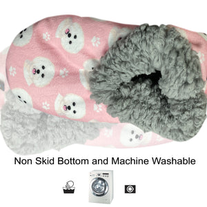 Bichon Frise Slippers - Super Soft and Comfortable - One Size Fits Most - Cozy House Slippers - Non Skid Bottom - perfect for “Bichon Frise gifts”