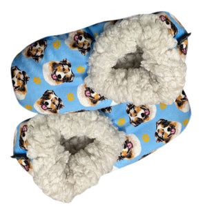 Australian Shepherd Slippers - Super Soft and Comfortable - One Size Fits Most - Cozy House Slippers - Non Skid Bottom - perfect for “Australian Shepherd gifts”
