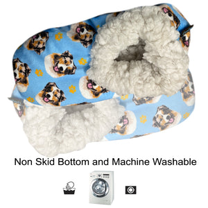 Australian Shepherd Slippers - Super Soft and Comfortable - One Size Fits Most - Cozy House Slippers - Non Skid Bottom - perfect for “Australian Shepherd gifts”