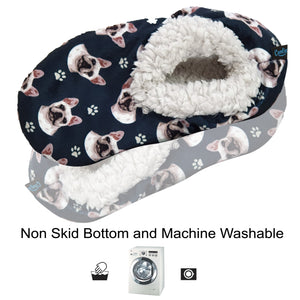 French Bulldog Slippers - Super Soft and Comfortable - One Size Fits Most - Cozy House Slippers - Non Skid Bottom - perfect for “French Bulldog gifts”