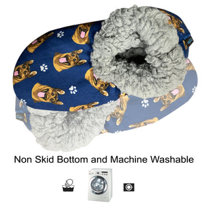 German Shepherd Slippers - Super Soft and Comfortable - One Size Fits Most - Cozy House Slippers - Non Skid Bottom - perfect for “German Shepherd gifts”