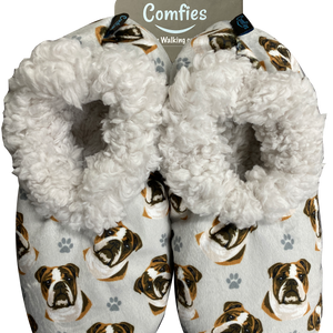 Bulldog Slippers - Super Soft and Comfortable - One Size Fits Most - Cozy House Slippers - Non Skid Bottom - perfect for “Bulldog gifts”