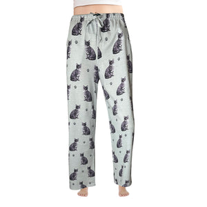 Silver Tabby Pajama Bottoms - Unisex Cotton Blend – Super Soft and Comfortable – Perfect for Silver Tabby Gifts