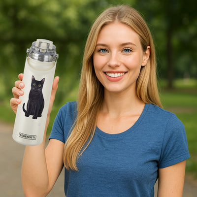 Black Cat Water Bottle