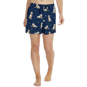 Goldendoodle print women’s summer shorts with pockets – comfy and breathable pet lover gift for dog moms