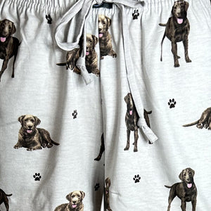 Labrador Chocolate Women’s Summer Shorts – Soft Lounge Shorts with Pockets – Pet Lover Gift – Lightweight & Comfy Dog Print Shorts