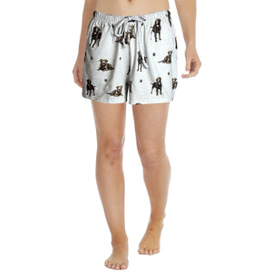Labrador Chocolate print women’s summer shorts with pockets – comfy and breathable pet lover gift for dog moms