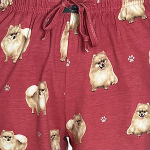 Pomeranian Women’s Summer Shorts – Soft Lounge Shorts with Pockets – Pet Lover Gift – Lightweight & Comfy Dog Print Shorts
