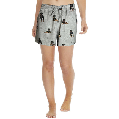 Rottweiler print women’s summer shorts with pockets – comfy and breathable pet lover gift for dog moms