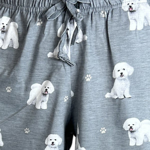 Bichon Frise Women’s Summer Shorts – Soft Lounge Shorts with Pockets – Pet Lover Gift – Lightweight & Comfy Dog Print Shorts