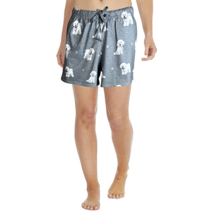 Bichon Frise print women’s summer shorts with pockets – comfy and breathable pet lover gift for dog moms