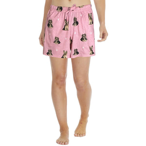 Yorkie print women’s summer shorts with pockets – comfy and breathable pet lover gift for dog moms