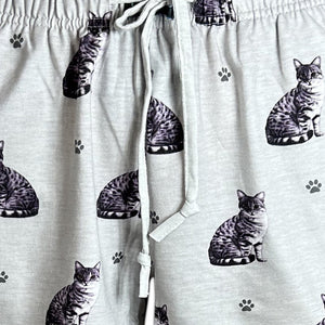 Tabby Cat Women’s Summer Shorts – Soft Lounge Shorts with Pockets – Pet Lover Gift – Lightweight & Comfy Cat Print Shorts