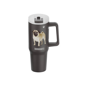 Pug 40 oz Tumbler with Handle