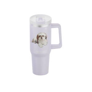 Shih tzu Tan 40 Oz Tumbler with Handle