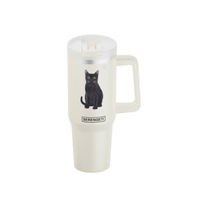 Black Cat 40 Oz Tumbler with Handle