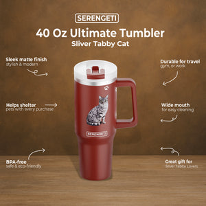 Silver Tabby Cat 40 Oz Ultimate Tumbler