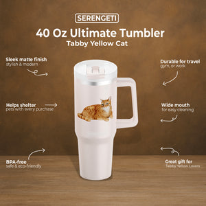 Yellow Tabby Cat 40 Oz Ultimate Tumbler