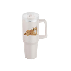 Orange Tabby Cat 40 Oz Tumbler with Handle