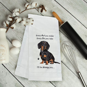 Dachshund black Kitchen Towel