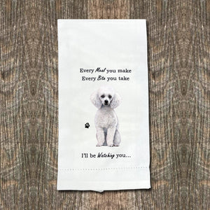 Poodle white Kitchen Towel