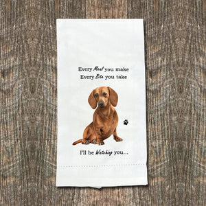 Dachshund red Kitchen Towel