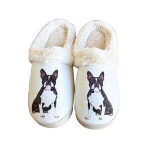 a pair of shoes with a picture of a dog on it
