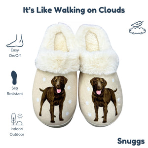 a pair of shoes with a picture of a dog on them
