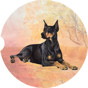 Doberman Laying car coaster
