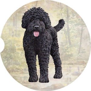 Labradoodle Black car coaster