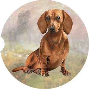 Dachshund Red Sitting car coaster