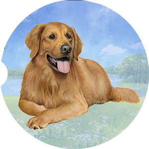 Golden Retriever Laying car coaster