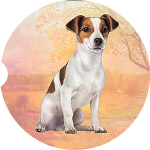 Jack Russell Sitting car coaster