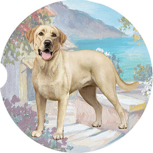Labrador Yellow Standing car coaster