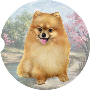 Pomeranian Sitting car coaster