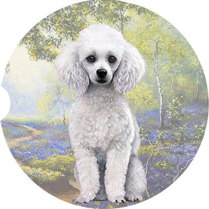 Poodle White car coaster