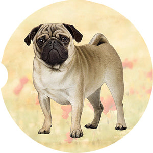 pug Tan standing car coaster