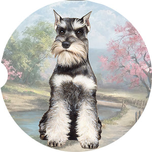 Schnauzer Sitting car coaster