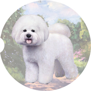 Bichon Frise Standing car coaster