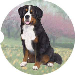 Bernese Mnt Dog Sitting car coaster
