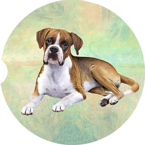 Boxer Laying car coaster