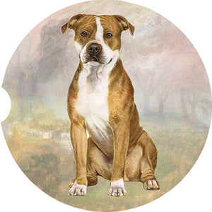 Pit Bull ears down car coaster