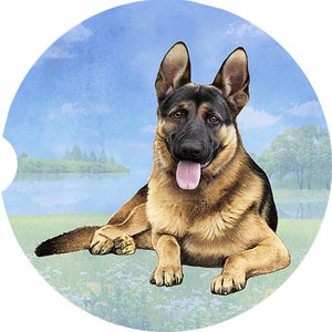 German Shepherd Laying car coaster