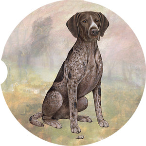 German Shorthair Pointer Sitting car coaster