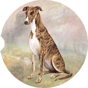 Greyhound Sitting car coaster